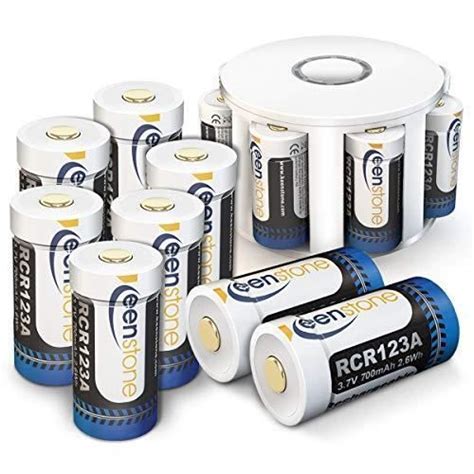 RCR123A CR123A Piles Li ION Rechargeables Keenstone 12PCS Batteries