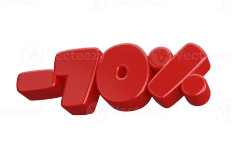70 percent 3d render discount 15658401 PNG