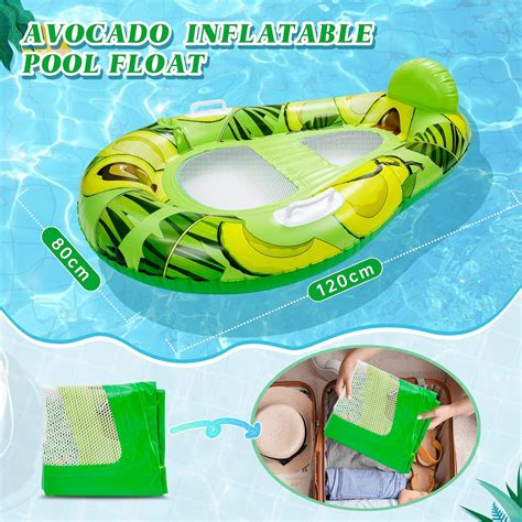 Inflatable Pool Float Water Hammock Avocado Swimming Float Floaties