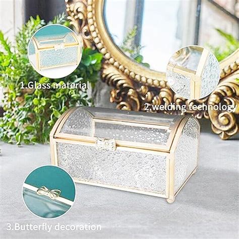 Schatztruhe Aus Glas Schmuckschatulle Schmuck Organizer Goldene