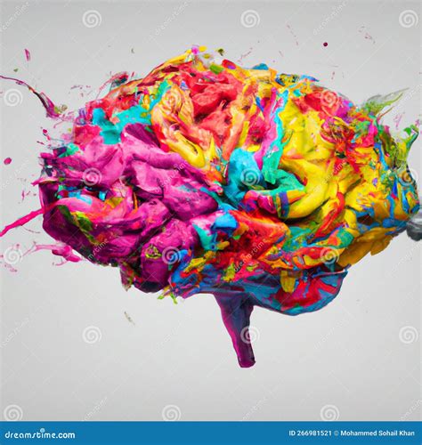 Abstract Digital Art Concept Art Of Colorful A Human Brain Exploding