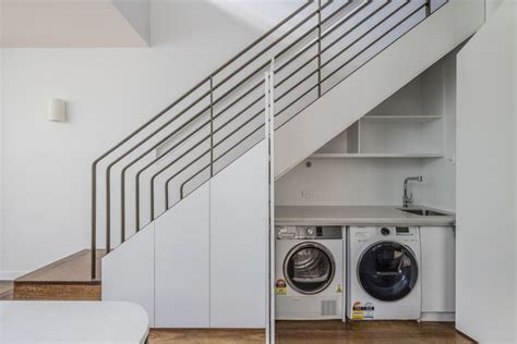 Bondi House Laundry Under Stairs House Stairs Home Design Living Room