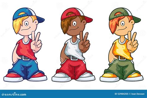 Hip Hop Cartoon Boy Set | CartoonDealer.com #52984205