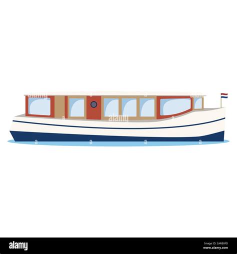 River boat, river bus, canal ferry. cartoon vector illustration Stock ...