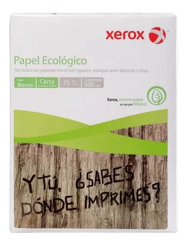 Resma De Papel Xerox Ecol Gico Tama O Carta Gr Hojas Meses Sin