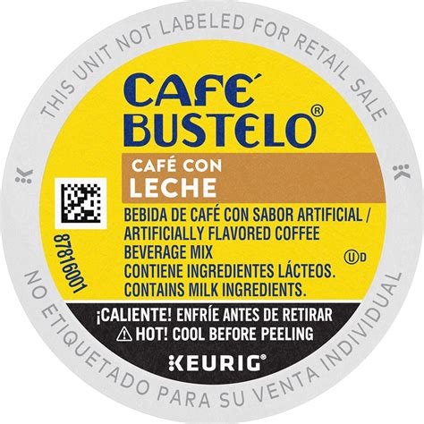 Café Bustelo Café con sabor a Leche 60 cápsulas Keurig K Cup Yaxa Store