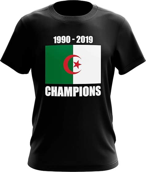 T Shirt Algérie Champions 2019 et 1990 Les Fennecs Champions d