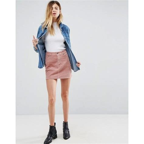 Asos Cord Pelmet Skirt In Pale Pink 56 Aud Liked On Polyvore Featuring Skirts Mini Skirts