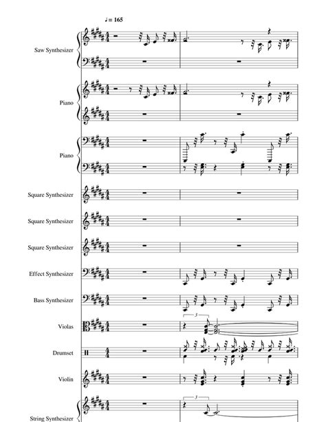 Lancer Sheet Music For Piano Violin Bass Guitar Drum Group And More Instruments Mixed Ensemble