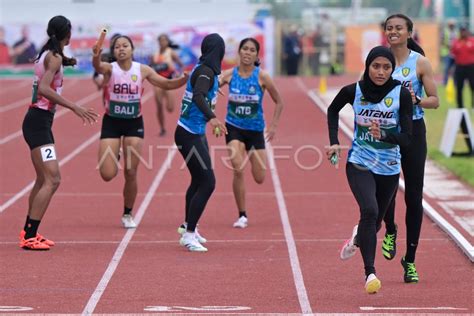 Pon Xxi Aceh Sumut Final Lari Estafet X Meter Putri Antara Foto