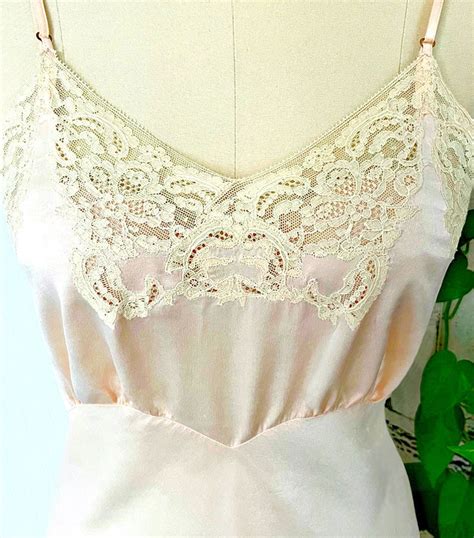 Vintage Lingerie Fischer S Pale Pink Silk Satin Charmeuse Bias Cut