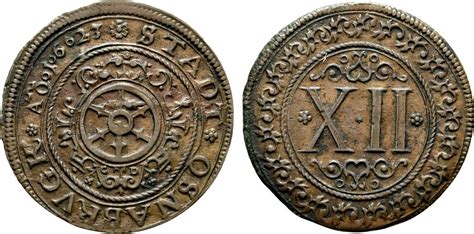 Osnabrück Stadt Cu 12 Pfennig 1623 Fast vorzüglich MA Shops