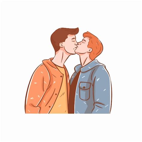 Retrato de una pareja gay siendo amorosa y feliz Dos chicos gay besándose el concepto de