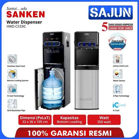 Jual Dispenser Galon Bawah Sanken Hwd C Ic Hot Normal Cold Low Watt