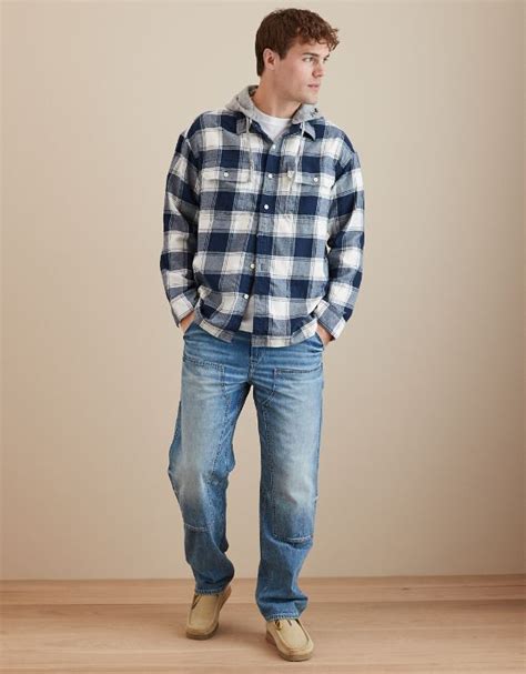 Ae Hooded Flannel Shirt