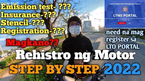 LTO Motorcycle Registration Renewal 2022 Rehistro Ng Motor Step By