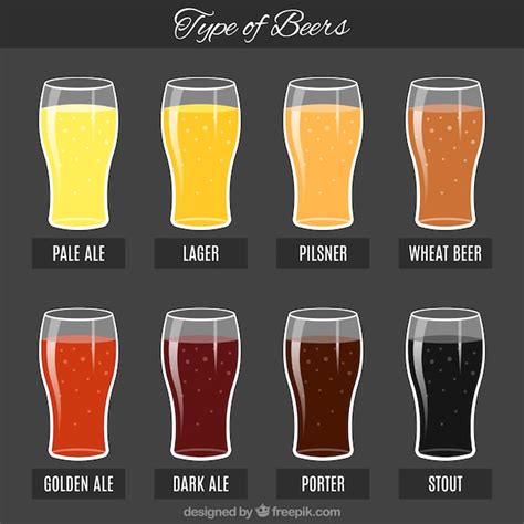 Free Vector Colorful Beers With Their Names