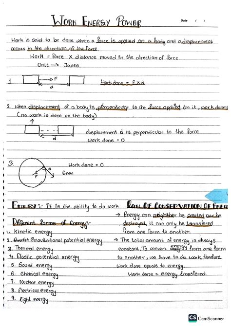 work energy power - physics o level - Studocu