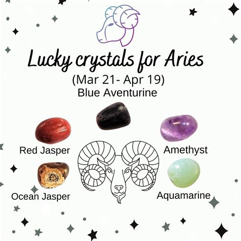 Aries Zodiac Crystals Set 5 Crystals For Birthdates 21st Etsy Uk