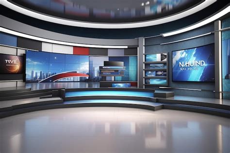 Premium Photo D Virtual Tv Studio News Backdrop For Tv Shows Tv On