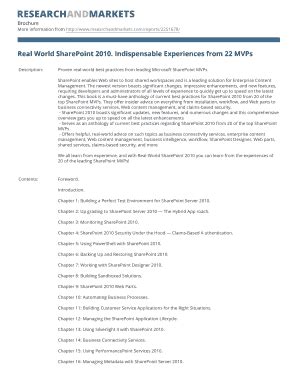 Fillable Online Real World Sharepoint Indispensable Experiences