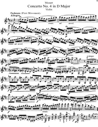 Violin Concerto No 4 In D Major K 218 Wolfgang Amadeus Mozart