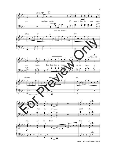 Don T Stop Me Now Satb By Freddie Mercury J W Pepper Sheet Music