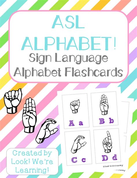 Free Printable Sign Language Alphabet Flashcards Look Were Learning