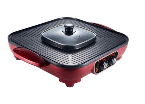 Ready Stock Morries Pan With Hot Pot Electric BBQ Hotpot Steamboat Glass Lid TV Home