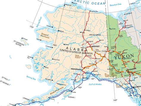 Alaska Map - Yukon Territory Information