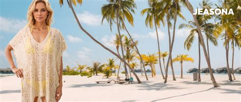 Jeasona Womens Bathing Suit Cover Up Beach Bikini Swimsuit Swimwear Crochet Dress Beige S At