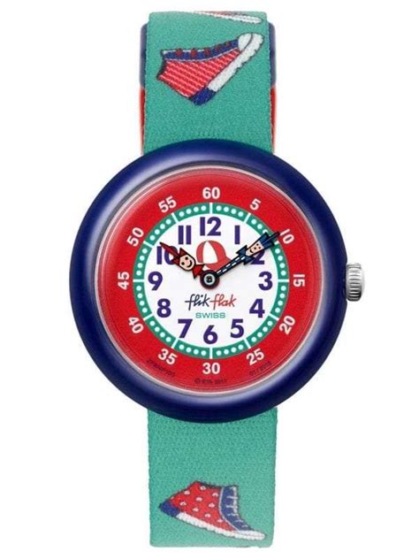 Flik Flak Sneaky Blue Plastic Case Green Textile Strap Kids Boys Shoes ...