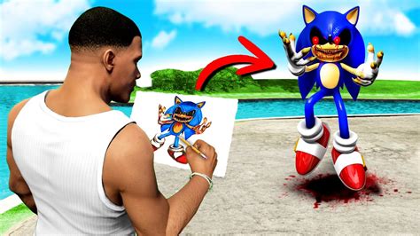 Zeichne NIEMALS SONIC EXE In GTA 5 GRUSELIG YouTube