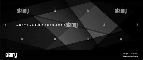 Black Modern Abstract Wide Banner With Geometric Shapes Black And Dark