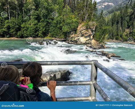 A Mom and Daughter Viewing the Salmon Run in the Summer Editorial Photo ...