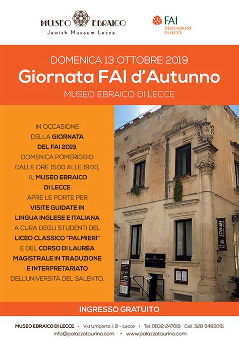 Domenica 13 Ottobre Giornata FAI DAutunno Puglia Planet