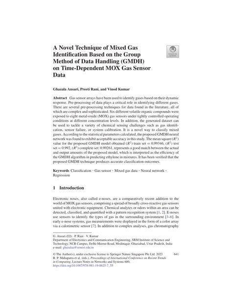 Pdf A Novel Technique Of Mixed Gas Identification Based On The Group