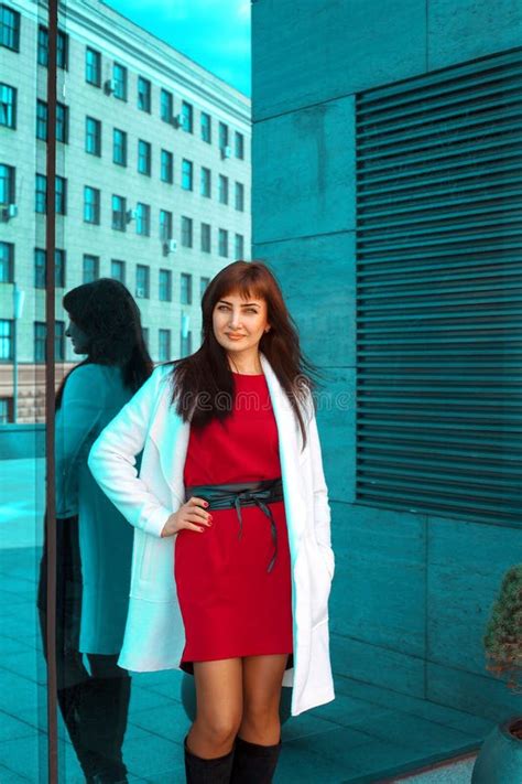 Sexual Brunette Female Posing Next To The Mirror Wall Stock Photo Image Of Model Lady