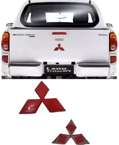 Emblema Mala Triton L200 Pajero Gl Glx Xb Vermelho 11cmx13cm