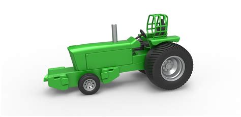 Pulling Tractor John Deere 6030 Pro Stock Scale 1 To 25 3d Model 3d