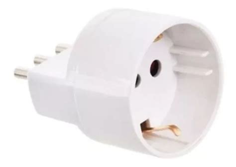 Adaptador Corriente Schuko A En Linea Blanco Vivion Cuotas Sin