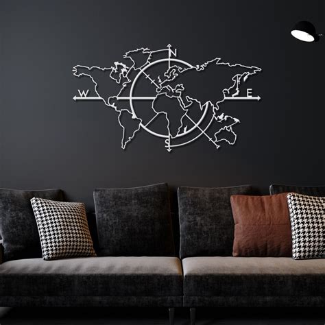 Metal World Map Metal Wall Decor Metal Wall Art World Map Etsy Uk