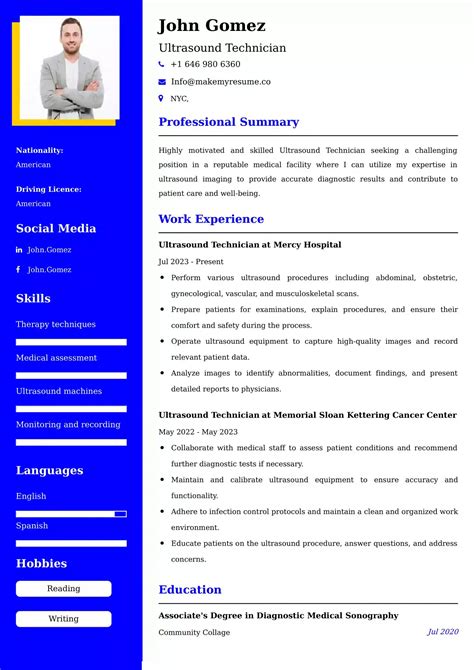 Ultrasound Technician Resume Examples Canadian Format And Tips