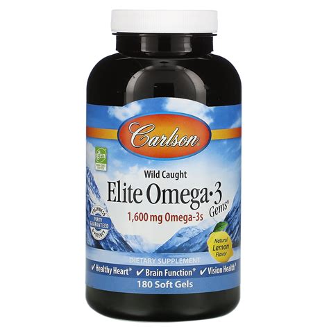 Buy Carlson Labs Wild Caught, Elite Omega-3 Gems, Natural Lemon Flavor ...