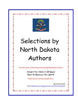 Selections by North Dakota Authors by digraff | Teachers Pay Teachers