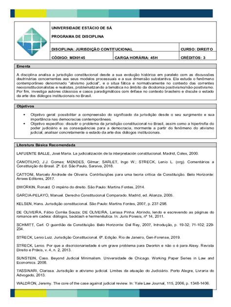 Preench Vel Dispon Vel Portal Estacio A Disciplina Analisa A Jurisdio