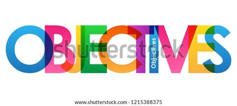 Objectives Rainbow Letters Banner Stock Vector Royalty Free 1215388375