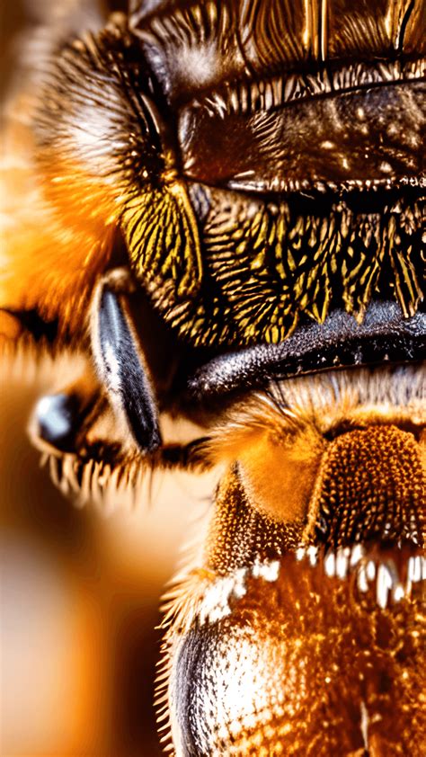 Honey Bee Closeup Portrait · Creative Fabrica