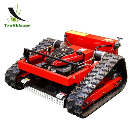 Lawn Mower 550mm Grass Cutting Machine Gasoline Mower With Remote Control For Garden Lawns Green