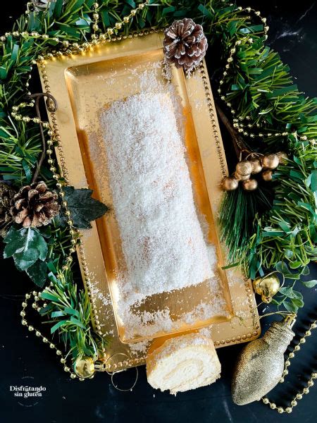 Tronco De Navidad De Coco Disfrutando Sin Gluten